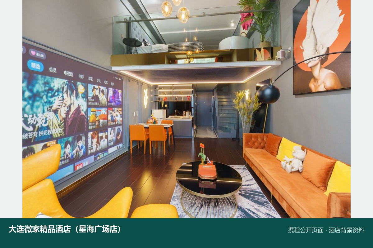 大连微家精品酒店客房背景资料图,携程公开页面